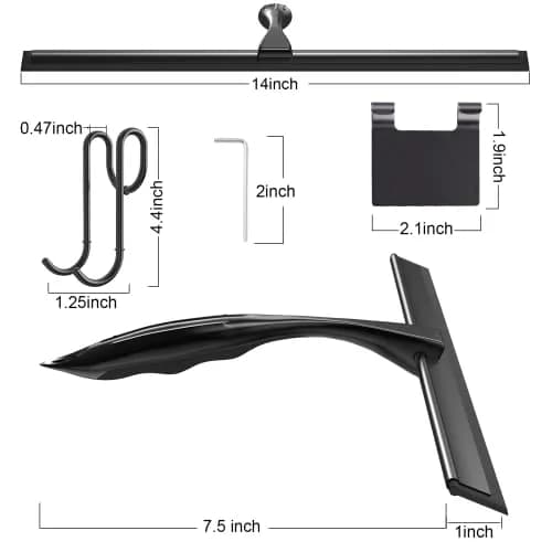 TOOVEM 14'' Shower Squeegee for Glass Doors & Windows | Stainless Steel Bathroom Tool thumbnail 5