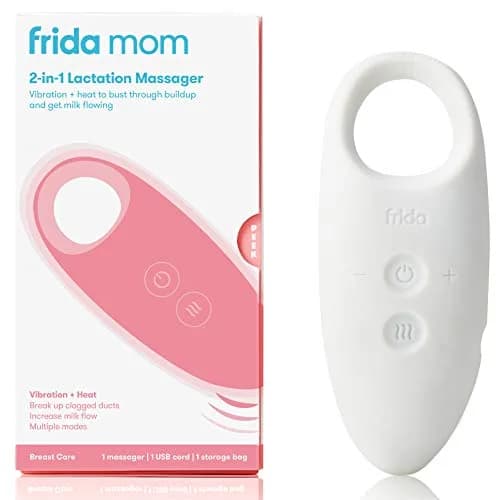 Frida Mom 2-in-1 Lactation Massager with Heat & Vibration, White (Pack of 2) | USB Rechargeable for Clogged Milk Ducts thumbnail 2