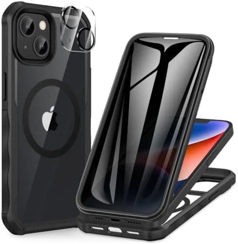 CENHUFO Privacy Case for iPhone 14/13 (6.1") with Built-in Screen & Camera Protector | Full Body Shockproof Magsafe Compatible thumbnail 1