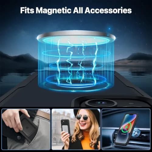 CENHUFO Privacy Case for iPhone 14/13 (6.1") with Built-in Screen & Camera Protector | Full Body Shockproof Magsafe Compatible thumbnail 4