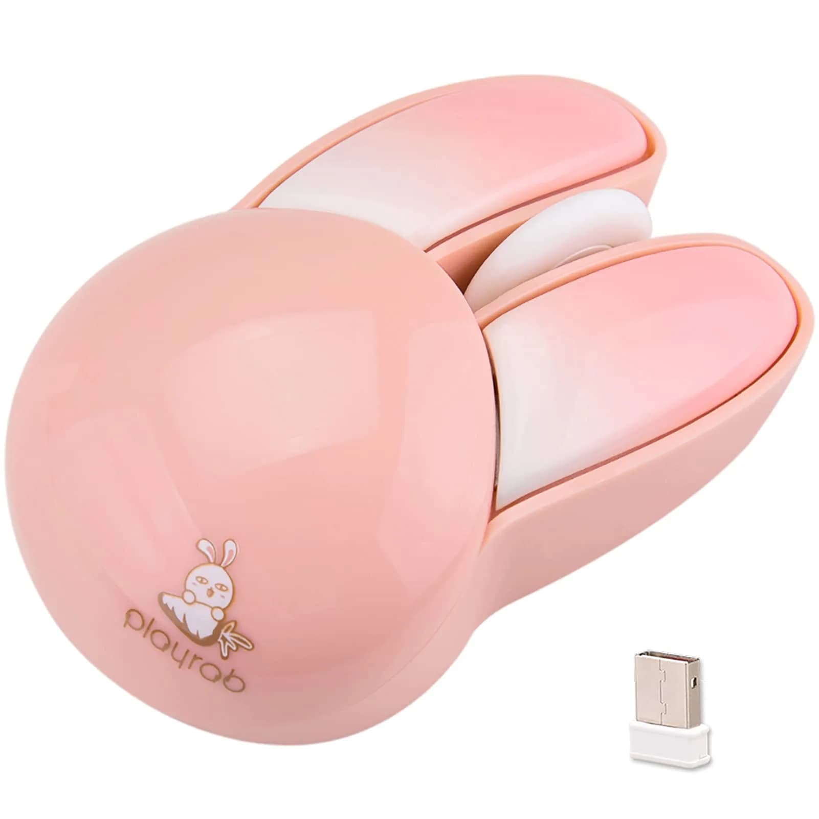 Lomiluskr Pink Bunny Wireless Mouse | Cute, Silent, 1200 DPI, 2.4G Wireless for Girls & Kids - main product image