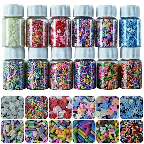 LIKETURE Fake Sprinkles 12 Jars 180g | DIY Nail Art & Resin Crafts | 12 Mixed Colors thumbnail 1