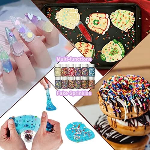 LIKETURE Fake Sprinkles 12 Jars 180g | DIY Nail Art & Resin Crafts | 12 Mixed Colors thumbnail 5