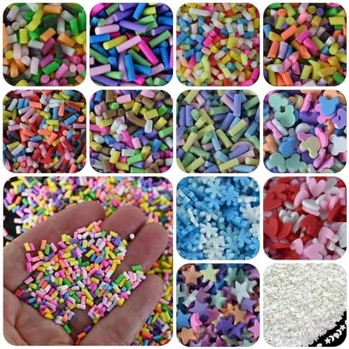LIKETURE Fake Sprinkles 12 Jars 180g | DIY Nail Art & Resin Crafts | 12 Mixed Colors thumbnail 2