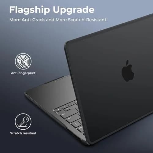 BlueSwan Anti-Cracking Case for MacBook Pro 16 inch M5-M1 Pro/Max 2026-2021 | Frosted Black thumbnail 6