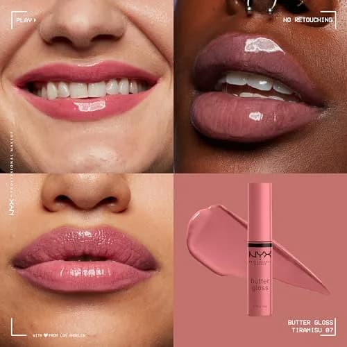 NYX PROFESSIONAL MAKEUP Butter Gloss, Tiramisu Brown (Pack of 2) | Non-Sticky, Sheer-Medium Coverage thumbnail 3
