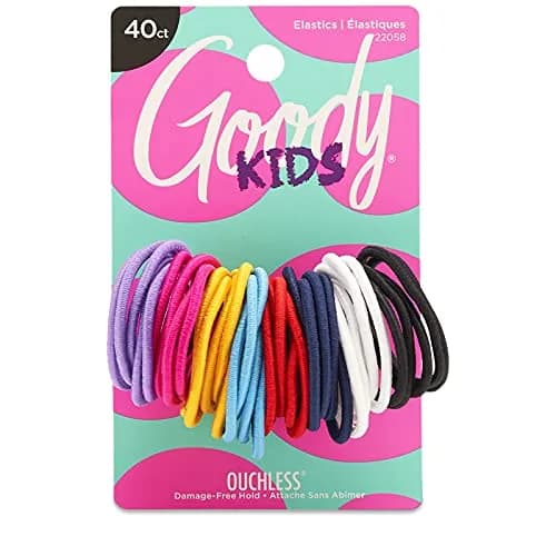 Goody Kids Ouchless Elastic Hair Ties, 40 Count (Pack of 2) | No-Snag, Pain-Free Ponytail Holders for All Hair Types thumbnail 2