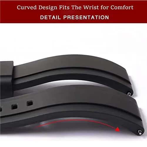 Niziruoup Watch Band Quick Release Fluororubber 19mm 20mm 21mm 22mm | Durable, Skin-Friendly, Waterproof thumbnail 5