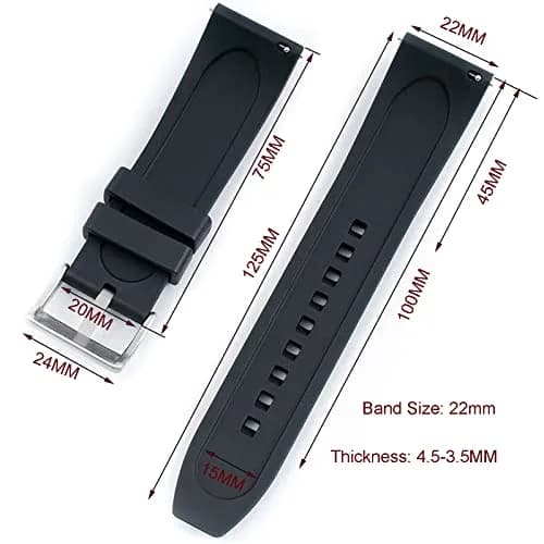 Niziruoup Watch Band Quick Release Fluororubber 19mm 20mm 21mm 22mm | Durable, Skin-Friendly, Waterproof thumbnail 2