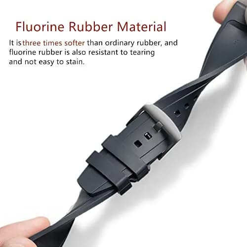 Niziruoup Watch Band Quick Release Fluororubber 19mm 20mm 21mm 22mm | Durable, Skin-Friendly, Waterproof thumbnail 3