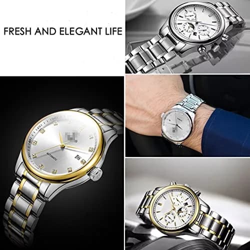 Niziruoup 21mm Stainless Steel Watch Band | Two Tone Silver/Gold, Adjustable & Durable thumbnail 4