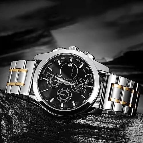 Niziruoup 21mm Stainless Steel Watch Band | Two Tone Silver/Gold, Adjustable & Durable thumbnail 7