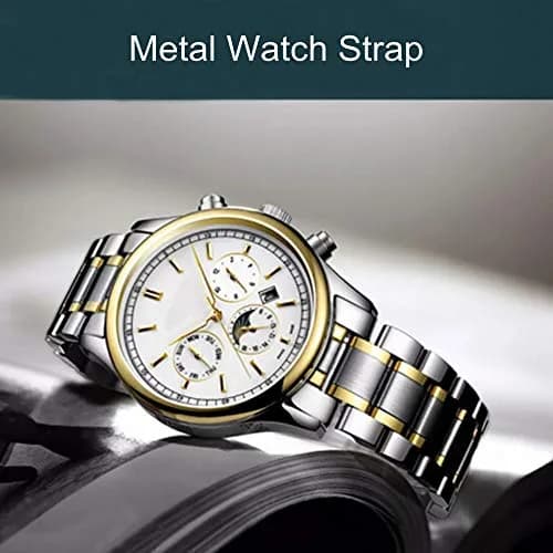 Niziruoup 21mm Stainless Steel Watch Band | Two Tone Silver/Gold, Adjustable & Durable thumbnail 8