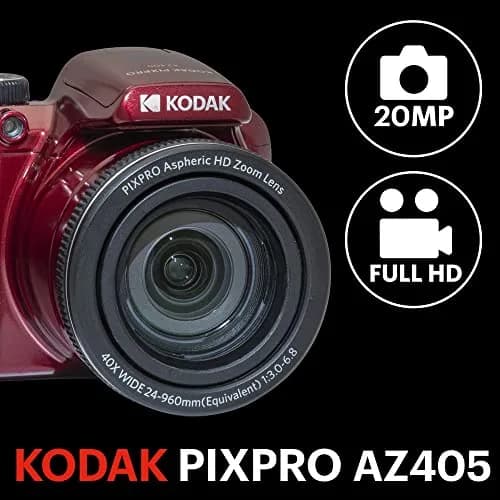 KODAK Pixpro Astro Zoom AZ405 Digital Camera Red | 20MP 40x Optical Zoom Full HD 1080p Video thumbnail 2