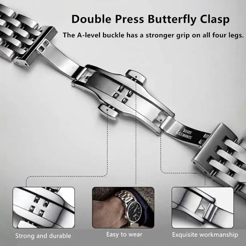 Niziruoup Stainless Steel Watch Band 20mm (0.79in) | Universal Metal Watch Strap for Smartwatches & Traditional Watches thumbnail 5
