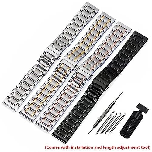 Niziruoup 19mm Black Stainless Steel Watch Band | Adjustable Metal Strap for Smartwatches & Traditional Watches thumbnail 8