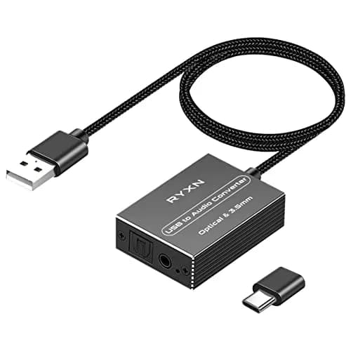 RYXN USB to Optical & 3.5mm Audio Converter with OTG Adapter | 192kHz/24-bit Digital to Analog Audio thumbnail 1