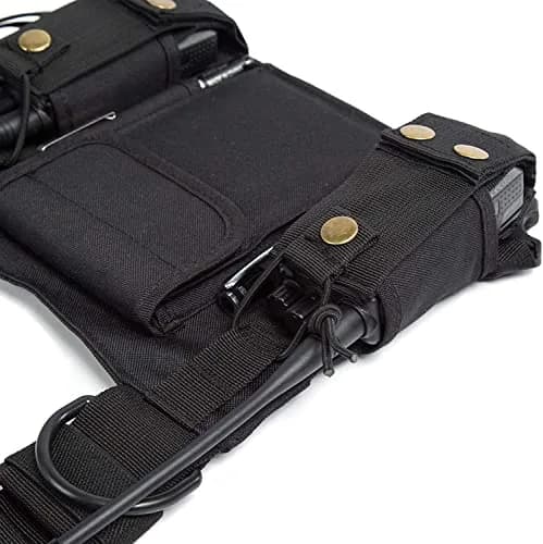 LUITON Radio Shoulder Holster Chest Harness Holder Vest Rig for Two Way Radio 4 Pack | Adjustable Nylon Chest Pouch for Kenwood, Baofeng, Retevis thumbnail 4