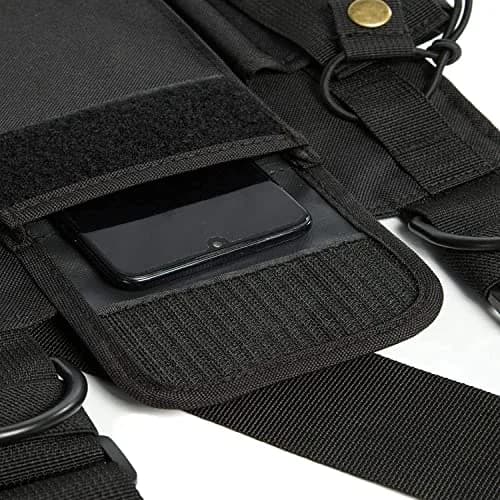 LUITON Radio Shoulder Holster Chest Harness Holder Vest Rig for Two Way Radio 4 Pack | Adjustable Nylon Chest Pouch for Kenwood, Baofeng, Retevis thumbnail 5