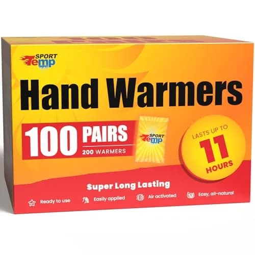 Sport Temp Air Activated Hand Warmers 100 Pairs (200 Count) | Up to 11 Hours of Heat for Body, Hands & Toes thumbnail 1
