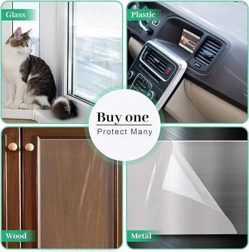 CHUANGSEED Clear Pet Door Protector 299.7 cm x 20.8 cm | Stops Pet Scratching on Doors & Frames thumbnail 4