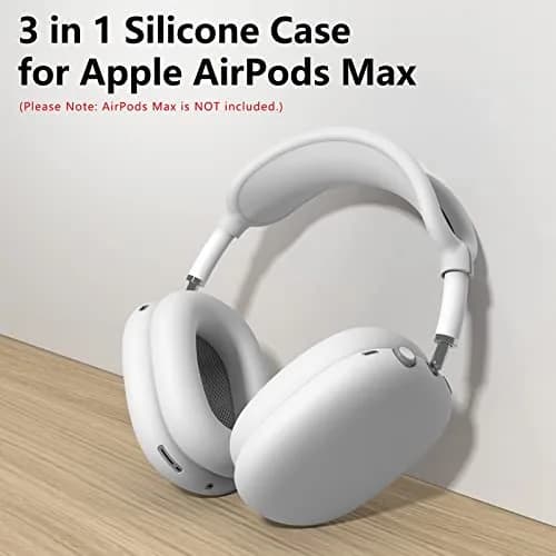 MINDRESY White Silicone Case Cover for AirPods Max 2 / AirPods Max Headphones | 360° Protection, Waterproof & Slim Fit thumbnail 2