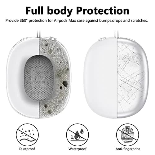 MINDRESY White Silicone Case Cover for AirPods Max 2 / AirPods Max Headphones | 360° Protection, Waterproof & Slim Fit thumbnail 3