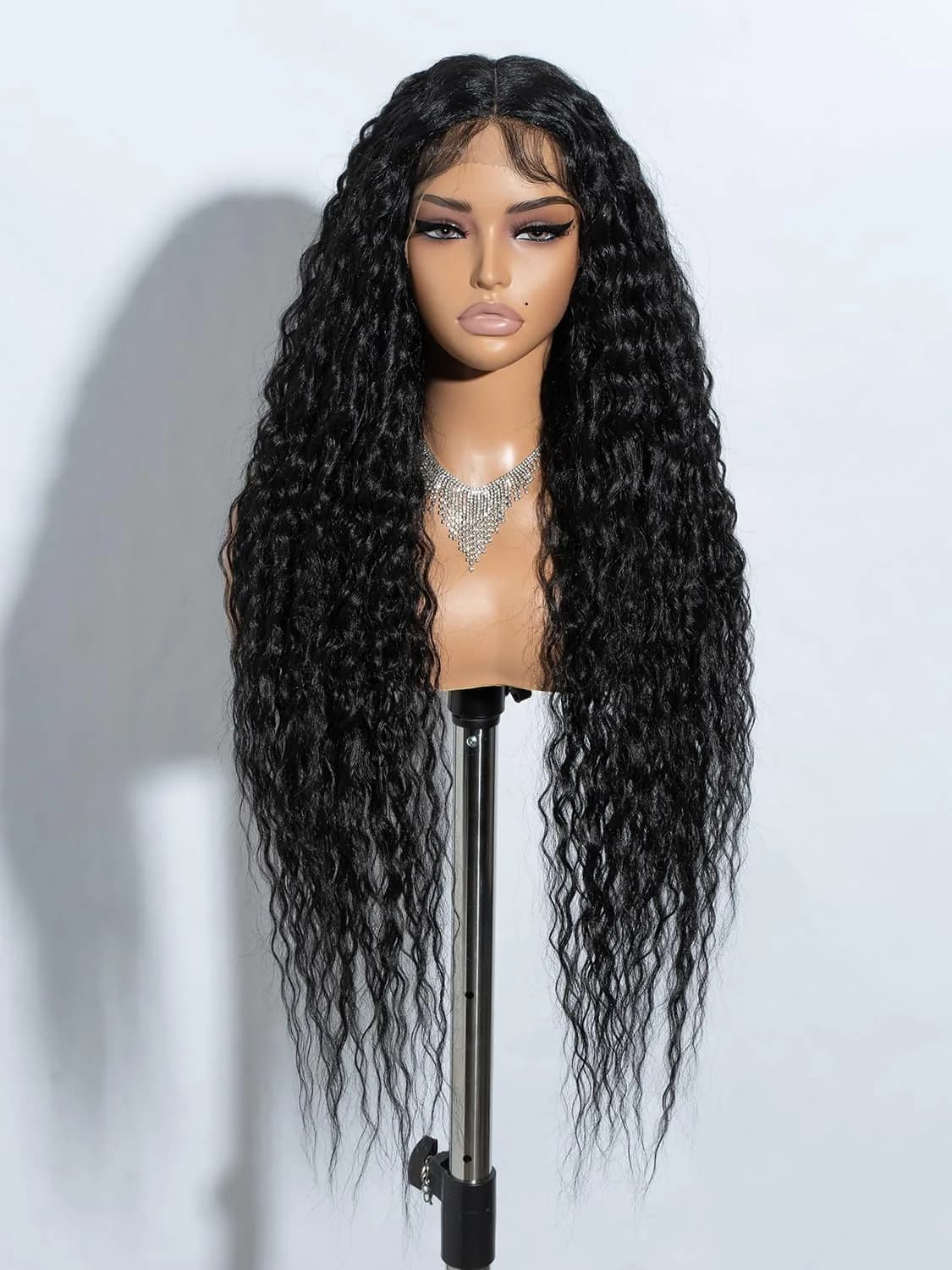 Joedir 32" Deep Curly Wavy Lace Front Synthetic Wig 32in | Heat-Resistant, Pre Plucked Hairline - main product image