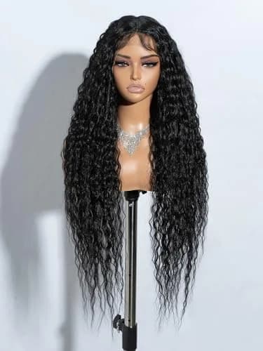 Joedir 32" Deep Curly Wavy Lace Front Synthetic Wig 32in | Heat-Resistant, Pre Plucked Hairline thumbnail 1