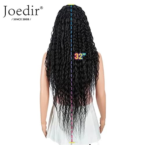 Joedir 32" Deep Curly Wavy Lace Front Synthetic Wig 32in | Heat-Resistant, Pre Plucked Hairline thumbnail 4