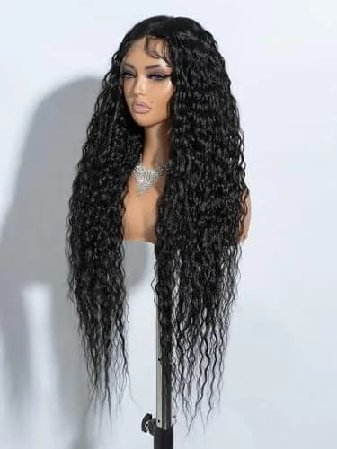 Joedir 32" Deep Curly Wavy Lace Front Synthetic Wig 32in | Heat-Resistant, Pre Plucked Hairline thumbnail 3