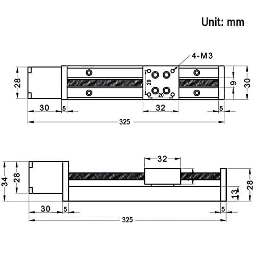 Befenybay 300mm Linear Rail Guide T6x1 with NEMA11 Stepper Motor | Precision Motion System for DIY CNC thumbnail 3
