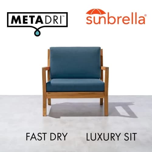 METADRI Deep Seat Patio Cushion 24x26 in Lagoon | Water & Fade Resistant thumbnail 2