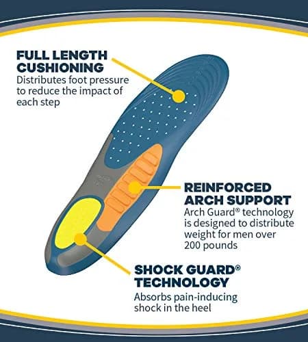 Dr. Scholl's Heavy Duty Support Pain Relief Orthotics for Men 8-14 (2.27 kg / 5.28 lb) | Arch Support Insoles thumbnail 4