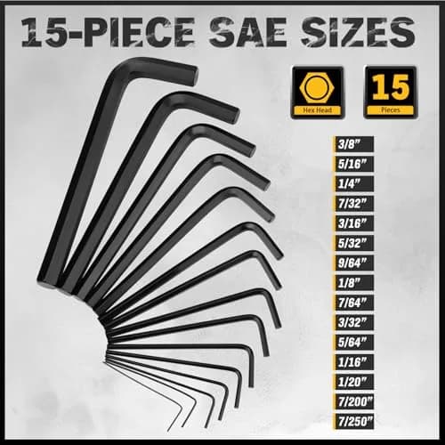 ELEAD 31-Piece Hex Key Set with Torque Handle, 0.7mm-10mm & 0.028"-3/8" | Heat-Treated Alloy Steel thumbnail 4