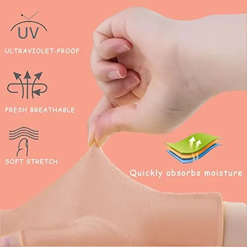 COOSLIM Pink Half-Finger UV Protection Gloves for Gel Nail Lamp | UPF 50+ for Manicures thumbnail 3