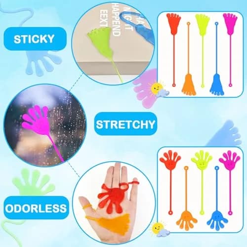 Leetous Sticky Hands & Feet Party Favors 30 PCS | Non-Toxic Vinyl for Kids 3+ thumbnail 5