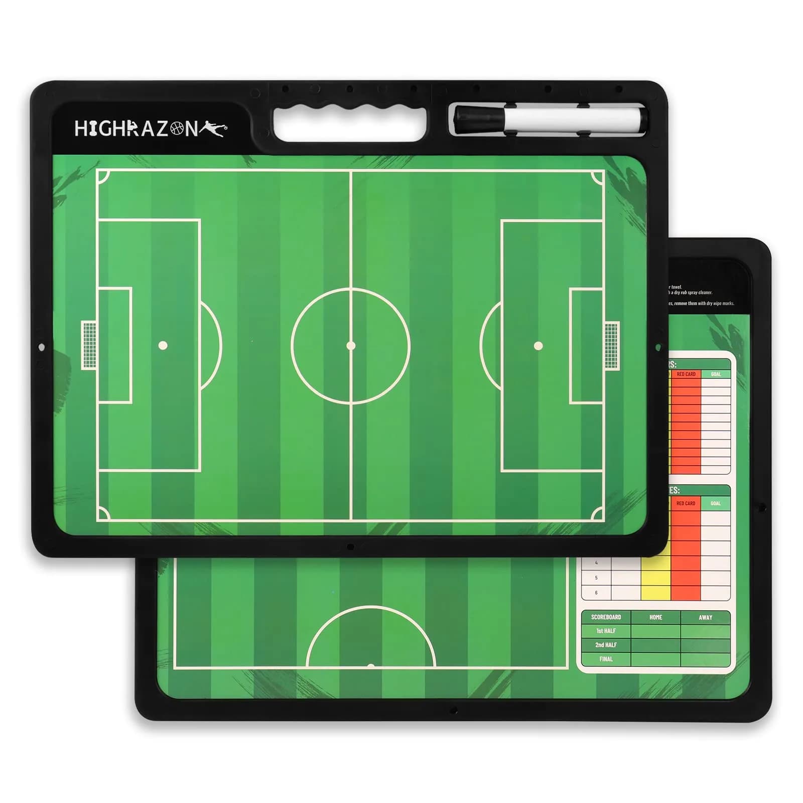 HIGHRAZON Soccer Coaching Board, Magnetic Soccer Clipboard for Coaches, Foldable Board with Dry Erase Marker | Premium Tactical Board 54x32cm — Soccer-C