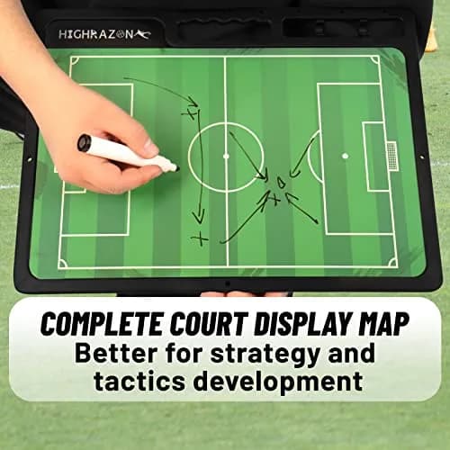 HIGHRAZON Dry Erase Soccer Clipboard 16.5''Lx12.4''W | Portable Double-Sided Coaching Board thumbnail 4