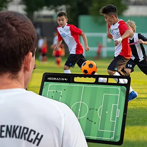 HIGHRAZON Dry Erase Soccer Clipboard 16.5''Lx12.4''W | Portable Double-Sided Coaching Board thumbnail 6