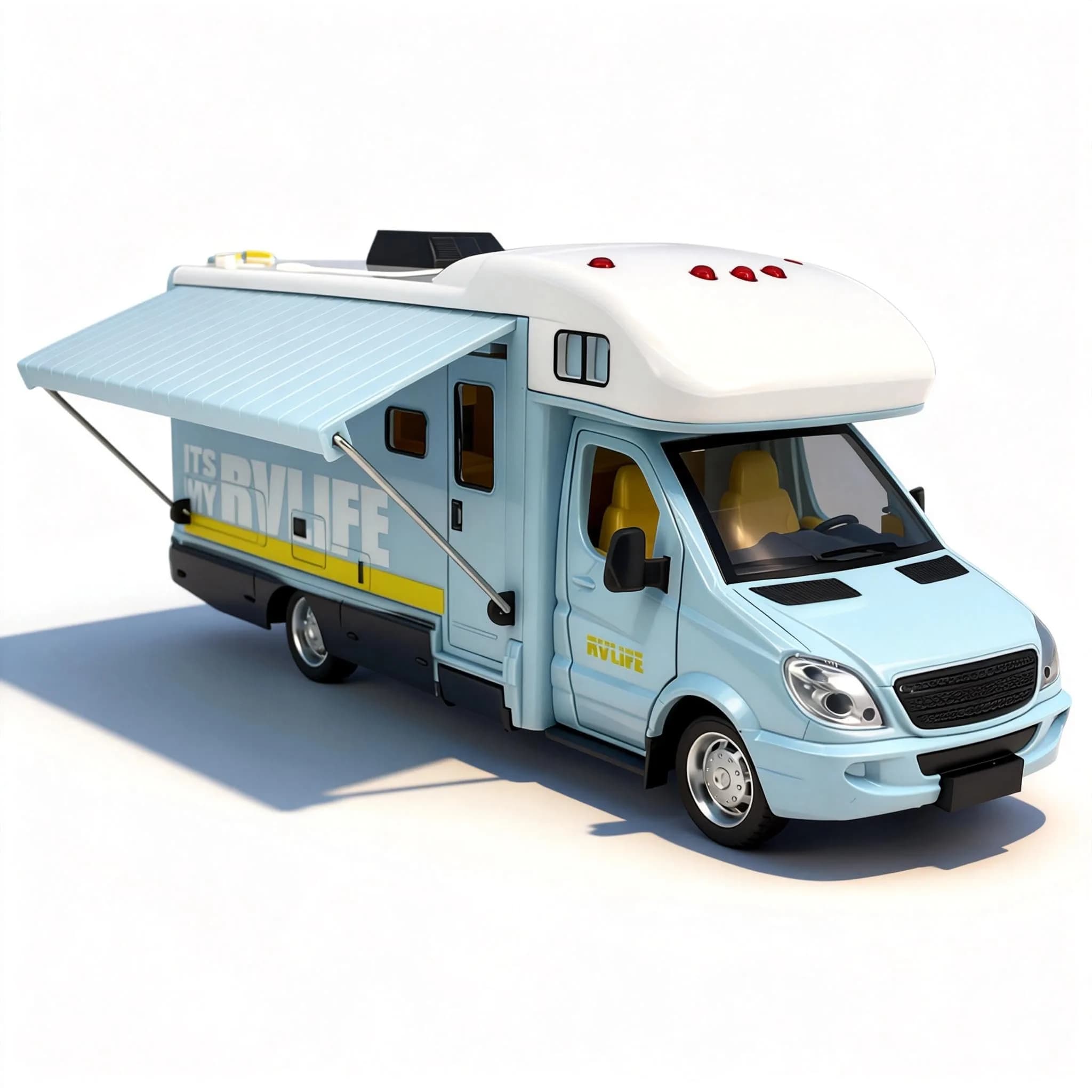 VIIGER Toy Camper RV Motorhome for Kids 8.3"L x 2.7"W x 3.6"H | Diecast Metal Play Vehicle — Blue