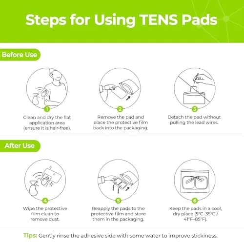 AUVON TENS Unit Electrode Pads 20-Pack | Upgraded Self-Stick, 2"x2", Red thumbnail 7