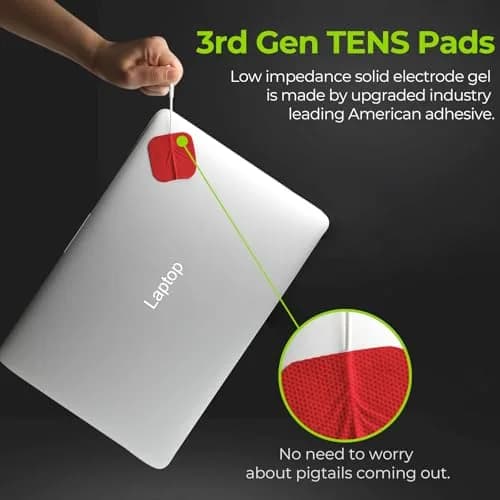 AUVON TENS Unit Electrode Pads 20-Pack | Upgraded Self-Stick, 2"x2", Red thumbnail 2