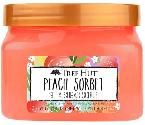 Tree Hut Shea Sugar Scrub, Peach Sorbet 18 oz | Exfoliating & Hydrating Body Scrub for All Skin Types thumbnail 1
