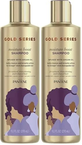Pantene ProV Gold Series Moisture Boost Shampoo 537ml (18.2 Fl Oz) | Infused with Argan Oil for Damaged Hair thumbnail 1
