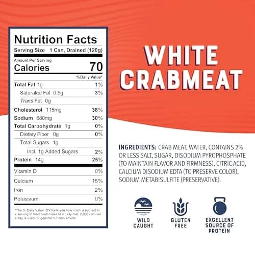 Bumble Bee White Crabmeat 6 oz | Ready to Eat, 14g Protein, Gluten Free, Pack of 12 thumbnail 3