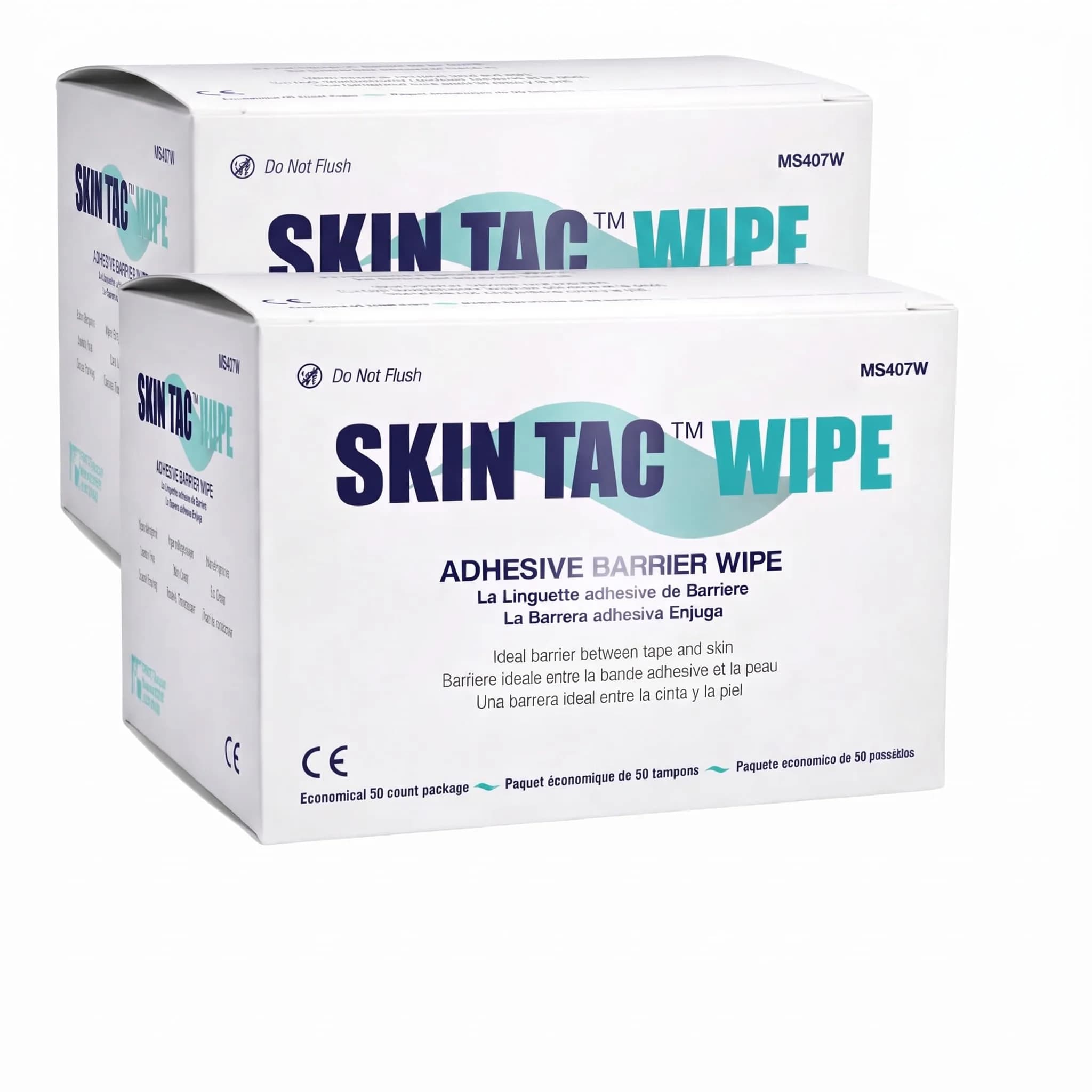 Torbot Skin-Tac-H Adhesive Barrier Wipes, 50/Box (Pack of 2) | Hypoallergenic Skin Barrier for Sensitive Skin - main product image