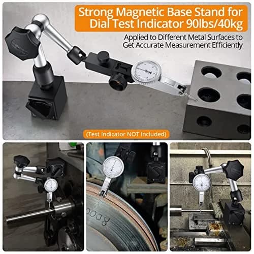 Neoteck Magnetic Base Stand for Test Indicators | 90lbs/40kg Tensile Force, Steel, Compact & Precise thumbnail 2