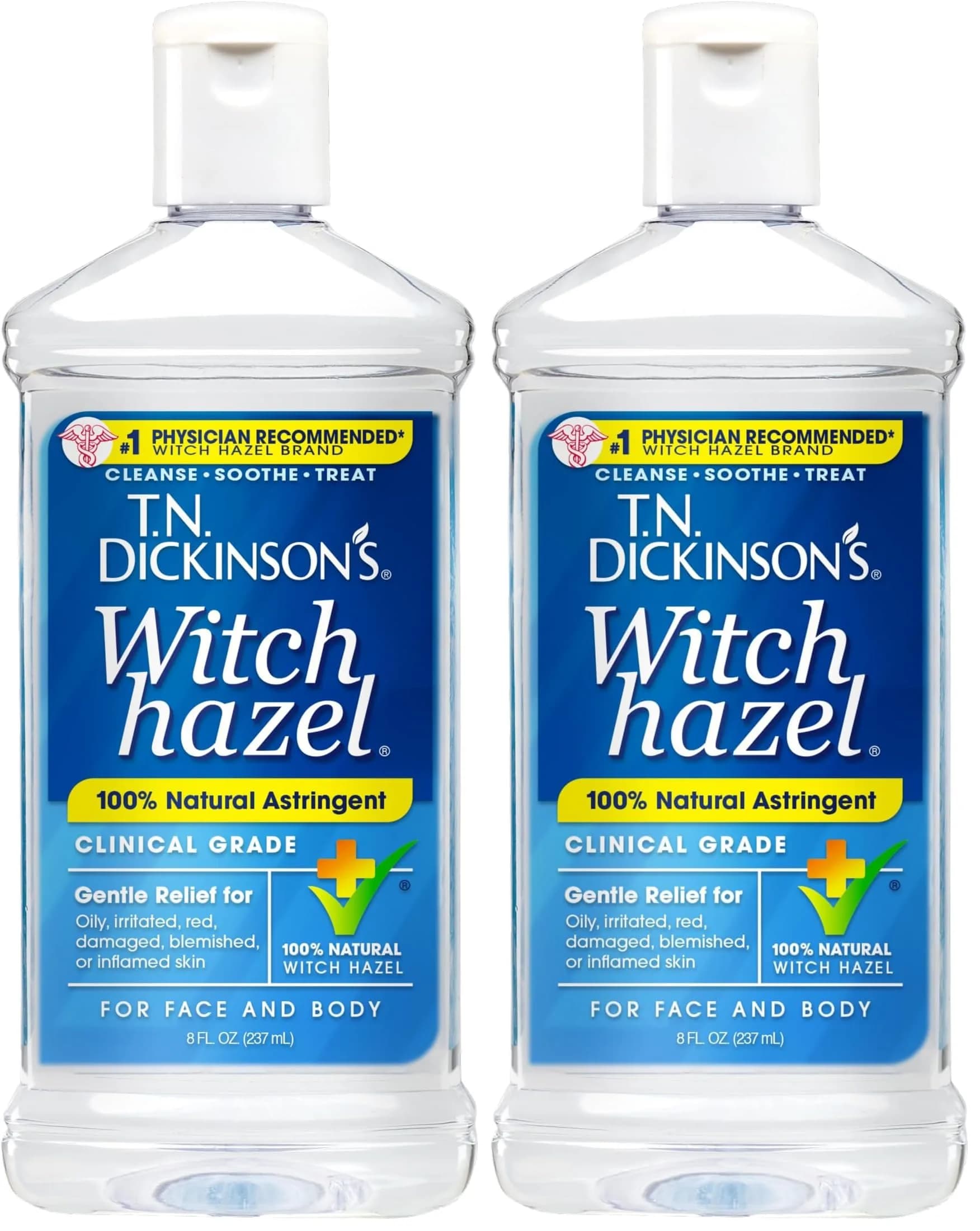 T.N. Dickinson's 100% Natural Witch Hazel Astringent 473ml (16 Fl Oz) | Cleanses & Soothes Skin — 16 Fl Oz