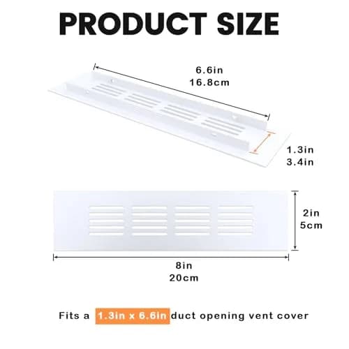Geesatis Air Vent Covers, 2Pack White | Rust-Proof Aluminum Ventilation Grilles thumbnail 2